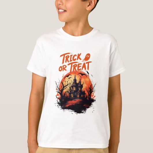 Trick oder Treat Spuk House Shirt (Vorderseite)