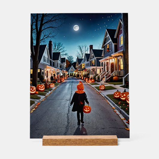 Trick oder Treat Street - Whimsisches Halloween-Ab Acrylschild (Vorderseite)