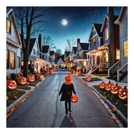 Trick oder Treat Street - Whimsisches Halloween-Ab Fotodruck