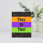 Trick oder Treat / Tier / Punkte / Postkarte (Stehend Vorderseite)