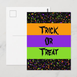 Trick oder Treat / Tier / Punkte / Postkarte