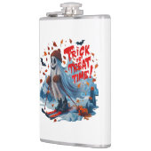 Trick oder Treat Time: Ghost Ski Fun Design Flachmann (Links)