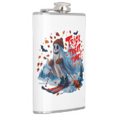 Trick oder Treat Time: Ghost Ski Fun Design Flachmann (Rechts)