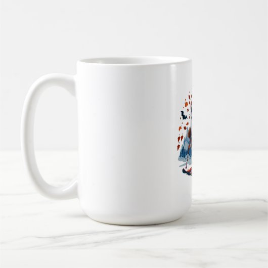 Trick oder Treat Time: Ghost Ski Fun Design Kaffeetasse (Links)