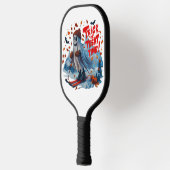 Trick oder Treat Time: Ghost Ski Fun Design Pickleball Schläger (Links)