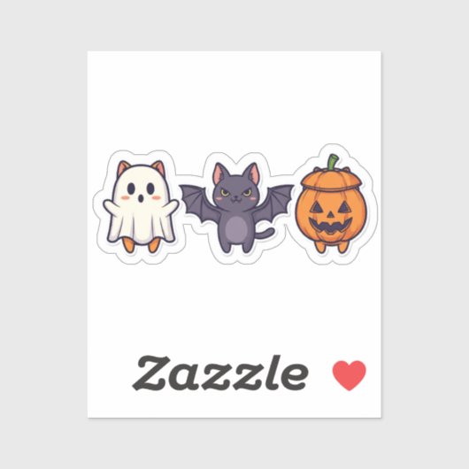 Trick oder Treat Trio - Niedliche Halloween-Katze Aufkleber (Blatt)