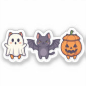 Trick oder Treat Trio - Niedliche Halloween-Katze Aufkleber (Vorderseite)