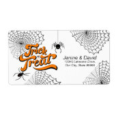 Trick oder Treat Typografie mit Spinnen ID680 (Vorne)