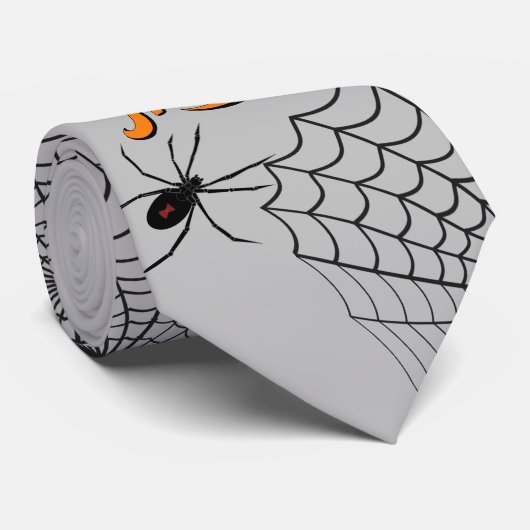 Trick oder Treat Typografie mit Spinnen ID680 Krawatte (Gerollt)