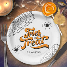 Trick oder Treat Typografie mit Spinnen ID680