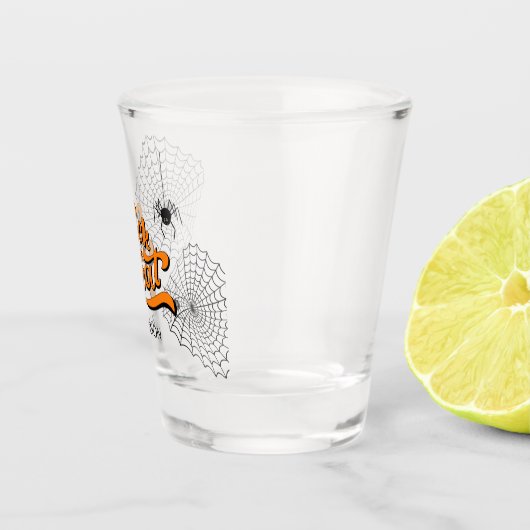 Trick oder Treat Typografie mit Spinnen ID680 Schnapsglas (Rechts)