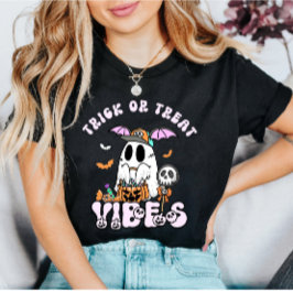 Trick oder Treat Vibes Retro Ghost & Candy Hallowe T-Shirt