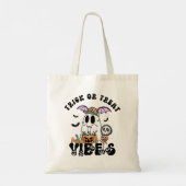 Trick oder Treat Vibes Retro Ghost Pumpkin Candy Tragetasche (Rückseite)