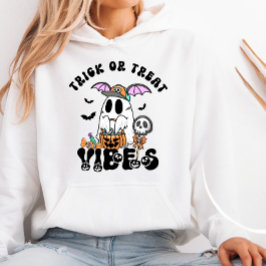 Trick oder Treat Vibes Retro Niedlich Ghost Hallow Hoodie