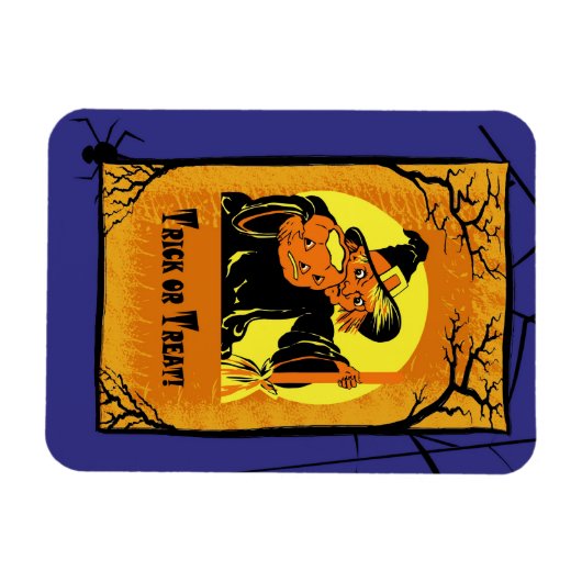 Trick oder Treat! Vintages Hexengeschenk Magnet (Horizontal)