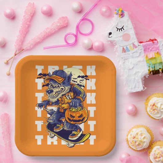 Trick oder Treat Werewolf Plate Pappteller (Party)