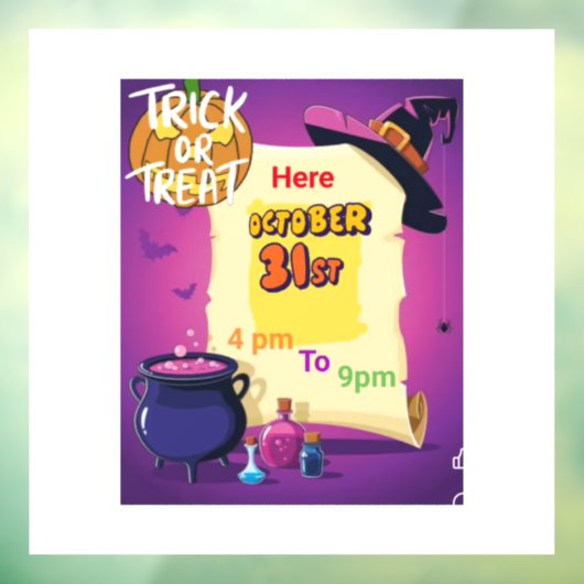 Trick oder treat Window Cloning Fensteraufkleber (Blatt 3)