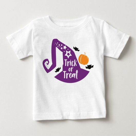 Trick oder Treat, Witzhut, Fledermäuse, Sterne, Ha Baby T-shirt (Vorderseite)