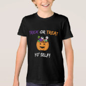 Trick oder Treat Yo’ Self Funny Candy Halloween Tri-Blend Shirt (Vorderseite)
