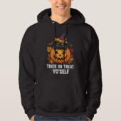 Trick oder Treat Yo'self - Funny Cat Halloween Hoodie (Vorderseite)