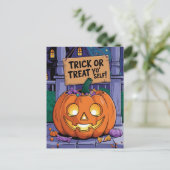 Trick oder Treat Yo'Self Funny Halloween Postkarte (Stehend Vorderseite)