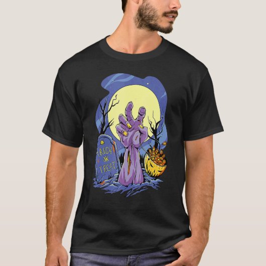 Trick oder Treat Zombie Hand mit Candy Halloween G T-Shirt (Vorderseite)