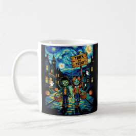 Trick oder Treat Zombies - Van Gogh Starry Hallowe Kaffeetasse