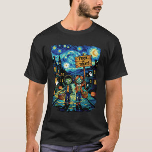 Trick oder Treat Zombies - Van Gogh Starry Hallowe T-Shirt