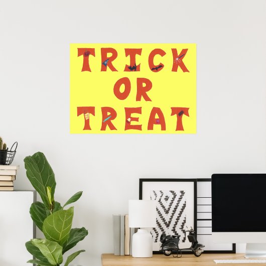 Trick- oder Treatdekor Halloween-Poster Poster (Heimbüro)