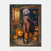 Trick oder Treater, mutiges Halloween-Kostümmädche Acrylschild (Vorderseite)