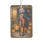 Trick oder Treater, mutiges Halloween-Kostümmädche Autolufterfrischer (Rückseite)