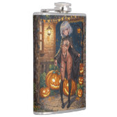 Trick oder Treater, mutiges Halloween-Kostümmädche Flachmann (Rechts)
