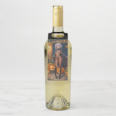 Trick oder Treater, mutiges Halloween-Kostümmädche Flaschenanhänger (Auf Flasche)