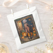 Trick oder Treater, mutiges Halloween-Kostümmädche Geschenktütchen (Ausgeschnitten)