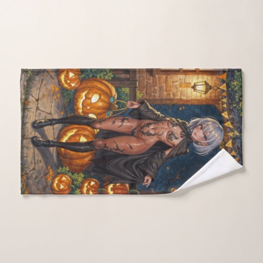 Trick oder Treater, mutiges Halloween-Kostümmädche Handtuch (Handtuch)