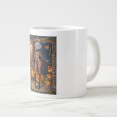 Trick oder Treater, mutiges Halloween-Kostümmädche Jumbo-Tasse (Vorderseite Rechts)