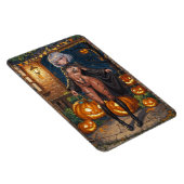 Trick oder Treater, mutiges Halloween-Kostümmädche Magnet (Rechte Seite)