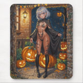 Trick oder Treater, mutiges Halloween-Kostümmädche Mousepad (Vorne)
