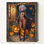 Trick oder Treater, mutiges Halloween-Kostümmädche Notizblock (Rückseite)
