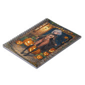 Trick oder Treater, mutiges Halloween-Kostümmädche Notizblock (Linke Seite)