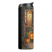 Trick oder Treater, mutiges Halloween-Kostümmädche Thermosbecher (Nach links gedreht)