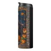 Trick oder Treater, mutiges Halloween-Kostümmädche Thermosbecher (Nach rechts gedreht)