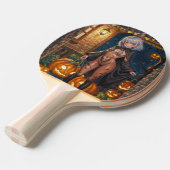 Trick oder Treater, mutiges Halloween-Kostümmädche Tischtennis Schläger (Vorderseite)