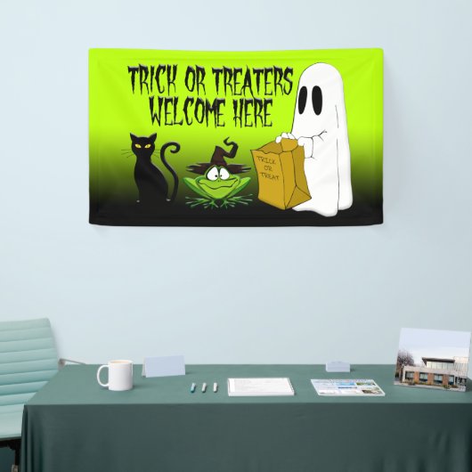 Trick oder Treaters Begrüßungsgrün-Banner Banner (Messeveranstaltung)