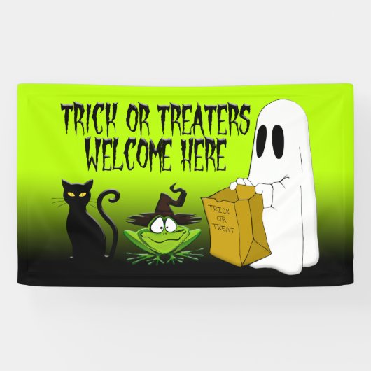 Trick oder Treaters Begrüßungsgrün-Banner Banner (Horizontal)