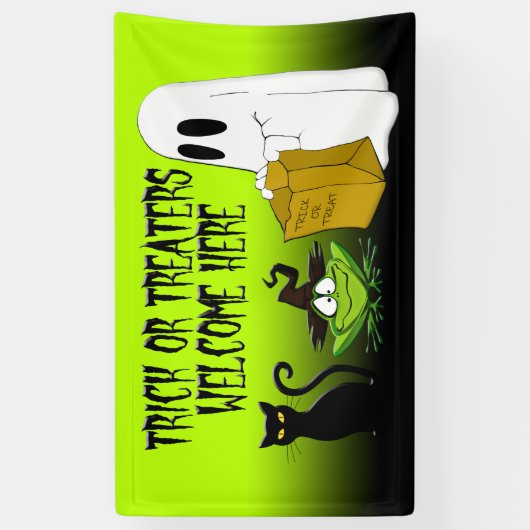 Trick oder Treaters Begrüßungsgrün-Banner Banner (Vertikal)