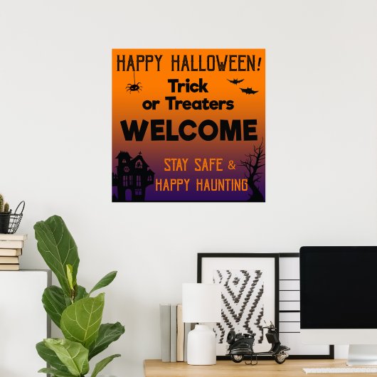 Trick oder Treaters Begrüßungspalette Poster (Heimbüro)