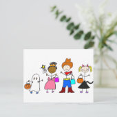 Trick oder Treaters Halloween Postkarte (Stehend Vorderseite)