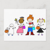 Trick oder Treaters Halloween Postkarte (Vorderseite)