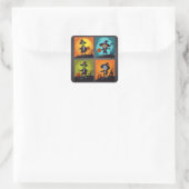Trick oder Treaters Quadratischer Aufkleber (Tasche)